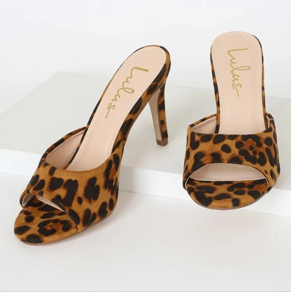 Leopard Open Toe Heel Sandals - Picture 3 of 4